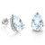 6x4MM Pear Cut Aquamarine .85CTW Stud Earrings in Sterling Silver