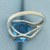 Vintage Effy Blue Topaz and Blue Diamond Ring in 14K White Gold