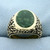 Vintage Jade Statement Ring in 14K Yellow Gold