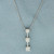 3 Stone Past Present and Future Diamond Necklace in 14K White Gold