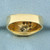 Mens Vintage Step Design Diamond Ring in 14K Yellow Gold