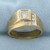 Mens Vintage Step Design Diamond Ring in 14K Yellow Gold
