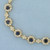Sapphire and Diamond Halo Tennis Bracelet in 14K Yellow Gold