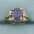 Color Changing Sapphire and Diamond Ring in 14k Yellow Gold
