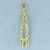 Italian White Crystal Pendant  in 14K Yellow Gold