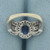 Tanzanite and Diamond Halo Ring in 14K White Gold