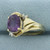 Amethyst and Diamond Ring In 10K Yellow Gold