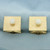 Cultured Pearl Square Mens Cufflinks in 14K Yellow Gold