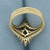 Kite Shaped Moss Agate and Diamond Ring in 18k and 14k Yellow Gold