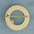 Cultured Pearl Beveled Circle Pin Brooch in 14K Yellow Gold