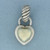 David Yurman Two Tone Cable Heart Pendant Enhancer in Sterling Silver and 14K Yellow Gold