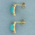 Persian Turquoise and Diamond Earrings in 14K Yellow Gold