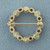 Ruby and Cultured Akoya Pearl circle Brooch Pin in 14K Yellow Gold