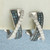 Blue and White Diamond Earrings in 14K White Gold
