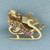 Vintage Man on Sleigh 3D Gemstone Charm in 14k Yellow Gold