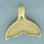 Diamond and Opal Inlay Whale Tail Pendant in 14k Yellow gold