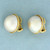 Mabe Pearl Earrings for Non pierced Ears In 14K Yellow Gold