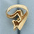 Designer Abstract Modern Design Engagement Ring in 14K Yellow Gold