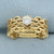 Unique Diamond Cut Out Design Engagement Ring in 18K Yellow Gold