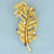 Vintage Sapphire and Diamond Feather Brooch in 18K Yellow Gold
