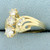 Designer Three Stone Diamond Wedding or Anniversary Ring in 14K Yellow Gold