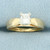Solitaire Princess Diamond Engagement Ring in 14K Yellow Gold