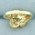 Diamond Leaf Ring in 14K Yellow and White Gold