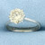 Solitaire Champagne Diamond Engagement Ring in 14K White Gold