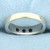 Three Stone Diamond Wedding or Anniversary Band Ring in 14k White Gold