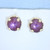Natural Star Ruby Stud Earrings 14k Yellow Gold