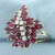 Vintage Ruby And Diamond Flower Design Ring in 18k White Gold