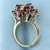 Vintage Ruby And Diamond Flower Design Ring in 18k White Gold