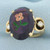 Hand Painted Amethyst and Diamond Flower Ring in 14k Yellow Gold