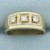 Mens Diamond Three Stone Diamond Wedding or Anniversary Ring in 14k Yellow Gold