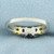 Round and Baguette Diamond Engagement Ring in 14k Yellow and White Gold