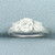Certified Diamond 3 Stone Wedding Anniversary or Engagement Ring in 18k White Gold