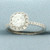 Diamond Halo Engagement Ring in 14k White Gold