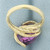 Lab Purple Sapphire Nature Design Ring in 14k Yellow Gold