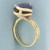 Lab Purple Sapphire Nature Design Ring in 14k Yellow Gold