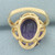 8ct Fancy Step Cut Amethyst Gemstone Statement Ring in 14k Yellow Gold