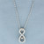 Infinity Design Dancing Diamond Necklace in 14k White Gold