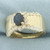 Natural Sapphire and Diamond Ring in 14k Yellow Gold