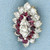 Diamond and Ruby Pendant or Slide in 14k White and Yellow Gold