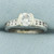 Unique Half Bezel Diamond Engagement Ring in Platinum