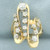 Antique Diamond Abstract Design Swirl Ring in 14k Yellow Gold