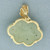 Hand Carved Jade Pendant in 14k Yellow Gold
