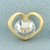 CZ Heart Slide Pendant in 14k Yellow Gold