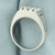 Mens Satin Finish Diamond Ring in 14k White Gold