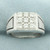 Mens Satin Finish Diamond Ring in 14k White Gold