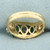 Synthetic Diamond and Emerald 5-Stone Ring in 14k Yellow Gold